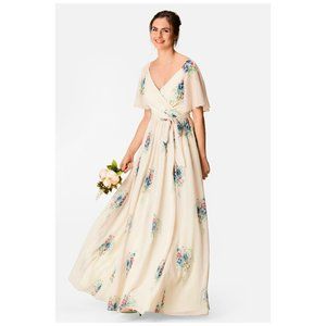 eShakti Flutter Sleeve Floral Print Georgette